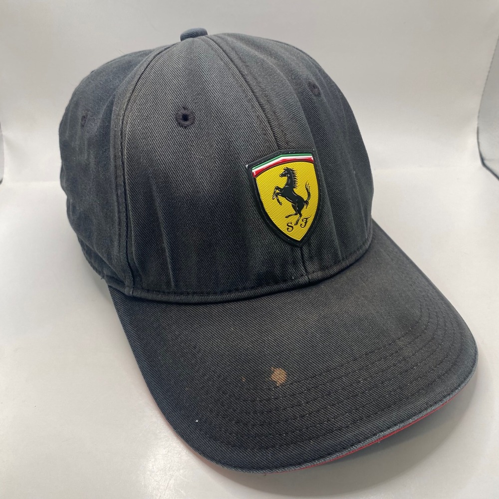 FERRARI Puma Scuderia Racing Baseball Cap Hat Unisex Black Cotton Adjustable F1